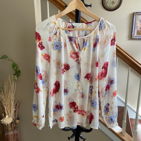 Lucky Brand Womens Major Floral Peasant Top Blouse Size M - Picture 5 of 13